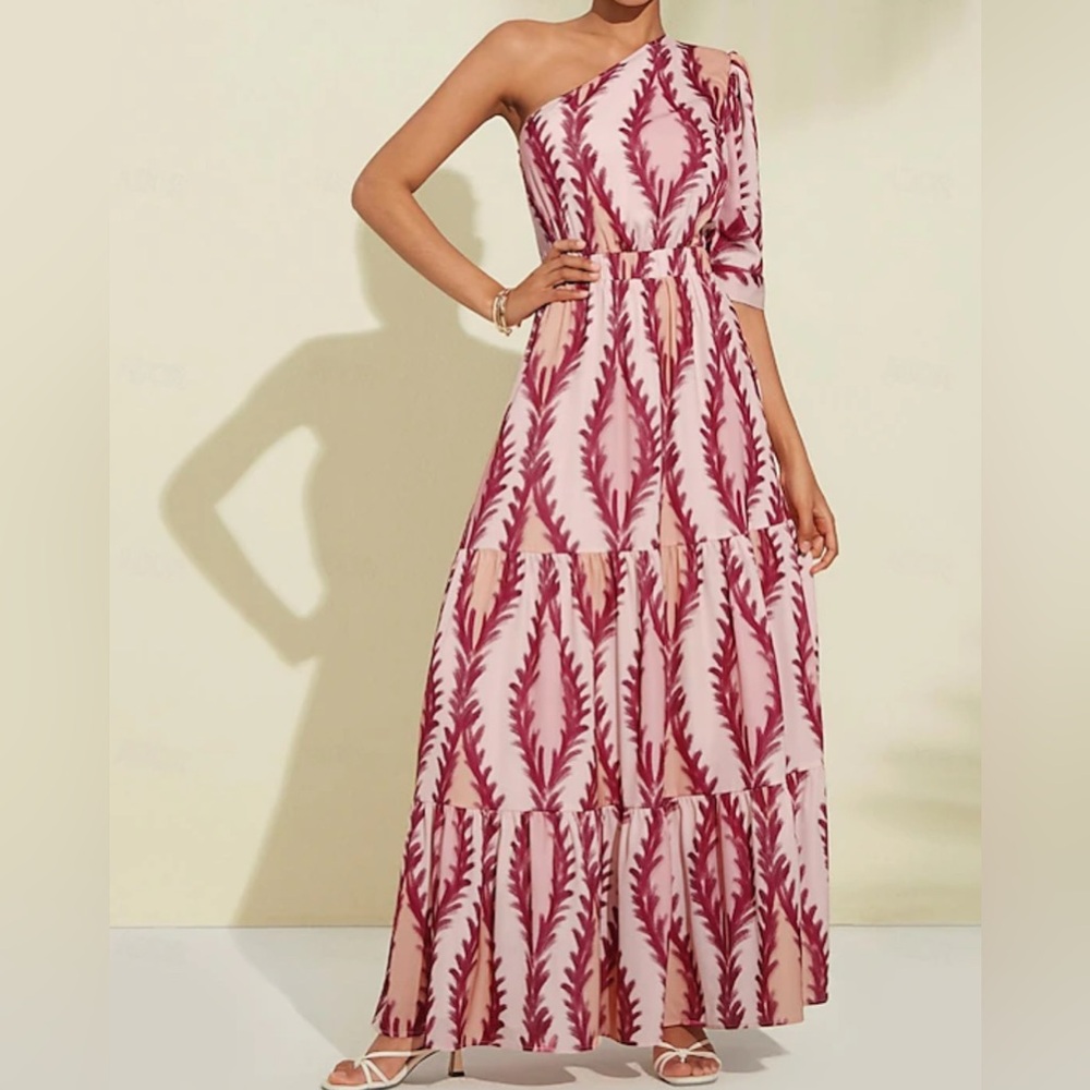 💞HP💞 One-Shoulder Pink and Red Dress